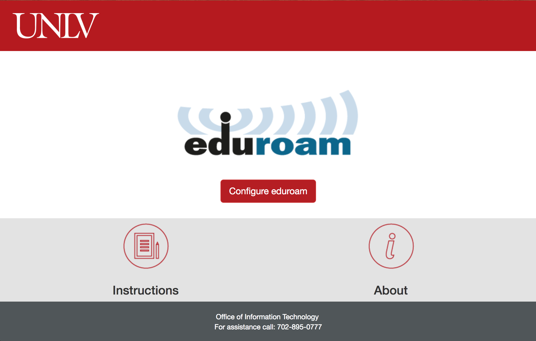 wifi.unlv.edu screenshot